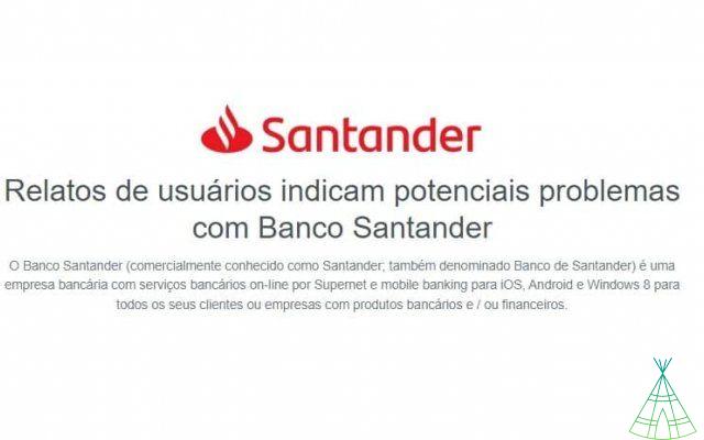 El sitio web y la aplicación de Santander están fuera de línea este lunes (14)