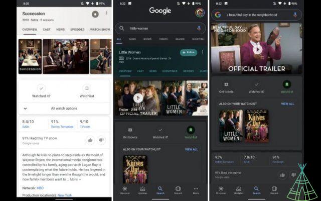 Google lets you create list of movies and series you want to watch